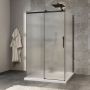 Porte de douche 48 po x Minia 42 po noir mat sur mur porte à droite en noir mat et verre flûte