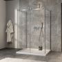 Porte de douche 54 po x Minia 36 po chrome sur mur
