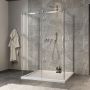 Porte de douche 54 po x Minia 42 po chrome sur mur