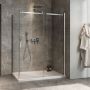 Porte de douche 60 po x Minia 36 po en coin chrome fermeture sur retour mur à droite porte à gauche