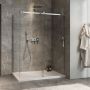 Porte de douche 60 po x Minia 36 po en coin chrome fermeture sur mur mur à droite porte à droite