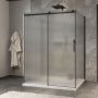Porte de douche 60 po x Minia 42 po noir mat sur mur porte à droite en noir mat et verre flûte