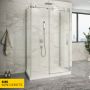 Porte de douche 48 po x Piazza 36 po chrome sur mur