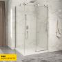 Porte de douche 48 po x Piazza 42 po en coin chrome fermeture sur mur mur à droite