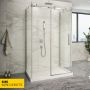 Porte de douche 48 po x Piazza 42 po chrome sur mur