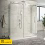 Porte de douche 60 po x Piazza 32 po chrome sur mur