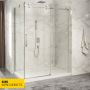 Porte de douche 60 po x Piazza 36 po en coin chrome fermeture sur retour mur à droite porte à gauche