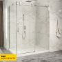 Porte de douche 60 po x Piazza 42 po en coin chrome fermeture sur retour mur à droite porte à gauche