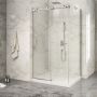 Porte de douche 48 po x Piazza 2.0 36 po en coin chrome fermeture sur mur mur à gauche porte à gauche