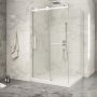 Porte de douche 48 po x Piazza 2.0 42 po en coin blanc mat fermeture sur mur mur à gauche porte à gauche