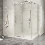 Porte de douche 48 po x Piazza 2.0 42 po en coin chrome fermeture sur mur mur à gauche porte à gauche