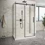 Porte de douche 48 po x Piazza 2.0 32 po noir mat sur mur