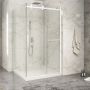 Porte de douche 48 po x Piazza 2.0 42 po en coin blanc mat fermeture sur retour mur à droite porte à gauche