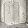 Porte de douche 48 po x Piazza 2.0 42 po en coin chrome fermeture sur retour mur à droite porte à gauche