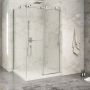 Porte de douche 48 po x Piazza 2.0 42 po en coin chrome fermeture sur mur mur à droite
