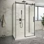 Porte de douche 48 po x Piazza 2.0 42 po noir mat sur mur
