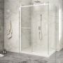 Porte de douche 54 po x Piazza 2.0 32 po en coin blanc mat fermeture sur retour mur à gauche porte à droite