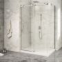Porte de douche 54 po x Piazza 2.0 32 po en coin chrome fermeture sur mur mur à gauche porte à gauche