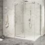 Porte de douche 54 po x Piazza 2.0 42 po en coin chrome fermeture sur mur mur à gauche porte à gauche