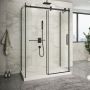 Porte de douche 54 po x Piazza 2.0 32 po noir mat sur mur