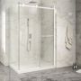 Porte de douche 54 po x Piazza 2.0 36 po en coin blanc mat fermeture sur retour mur à droite porte à gauche