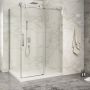Porte de douche 54 po x Piazza 2.0 42 po en coin chrome fermeture sur retour mur à droite porte à gauche