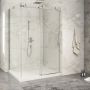 Porte de douche 54 po x Piazza 2.0 42 po en coin chrome fermeture sur mur mur à droite