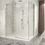Porte de douche 60 po x Piazza 2.0 36 po en coin chrome fermeture sur retour mur à gauche porte à droite