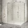 Porte de douche 60 po x Piazza 2.0 42 po en coin chrome fermeture sur mur mur à gauche porte à gauche