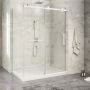 Porte de douche 60 po x Piazza 2.0 32 po en coin blanc mat fermeture sur mur mur à droite porte à droite