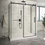 Porte de douche 60 po x Piazza 2.0 36 po noir mat sur mur