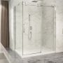 Porte de douche 60 po x Piazza 2.0 42 po en coin chrome fermeture sur retour mur à droite porte à gauche