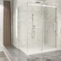 Porte de douche 60 po x Piazza 2.0 42 po en coin blanc mat fermeture sur mur mur à droite