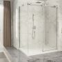 Porte de douche 60 po x Piazza 2.0 42 po en coin chrome fermeture sur mur mur à droite