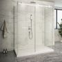 Porte de douche 60 po x Piazza 2.0 42 po blanc mat sur mur