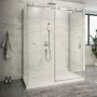 Porte de douche 60 po x Piazza 2.0 42 po chrome sur mur