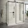 Porte de douche 60 po x Piazza 2.0 42 po noir mat sur mur