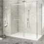 Porte de douche 72 po x Piazza 2.0 36 po en coin blanc mat fermeture sur retour mur à gauche porte à droite