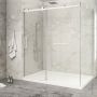 Porte de douche 72 po x Piazza 2.0 42 po en coin blanc mat fermeture sur mur mur à gauche porte à gauche