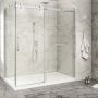 Porte de douche 72 po x Piazza 2.0 32 po en coin chrome fermeture sur retour mur à droite porte à gauche
