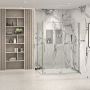 Porte de douche 60 po x Slim 32 po en coin chrome fermeture sur retour mur à droite porte à gauche