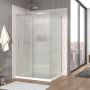 Porte de douche 48 po x Vaia 42 po en coin chrome fermeture sur mur mur à gauche porte à gauche en chrome et verre flûte