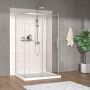 Porte de douche 48 po x Vaia 32 po chrome sur mur