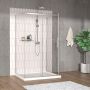 Porte de douche 48 po x Vaia 36 po chrome sur mur