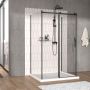 Porte de douche 48 po x Vaia 42 po noir mat sur mur