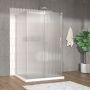 Porte de douche 48 po x Vaia 42 po chrome sur mur porte à droite en chrome et verre flûte