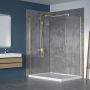 Écran de douche 42 po x Walk-in 36 po or brossé en coin en or brossé