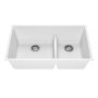 Évier de cuisine Bacia 33 po sous-plan Cuve double 70/30 Granistone Blanc sable