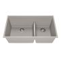Évier de cuisine Bacia 33 po sous-plan Cuve double 70/30 Granistone Gris galet