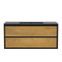 Meuble-lavabo Nairobi 48" Noir mat et Chêne naturel